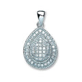 Silver Large Pear Shape CZ Pendant