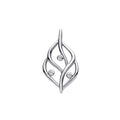 Silver Leaf Pendant With Rubover CZ