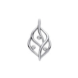 Silver Leaf Pendant With Rubover CZ