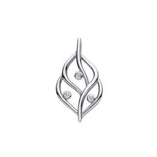 Silver Leaf Pendant With Rubover CZ