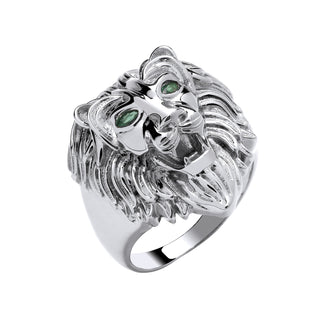 Silver Lion Head Gents Ring