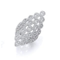 Silver Long Diamond Shape Design CZ Ring