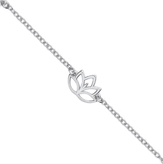 Silver Lotus Flowers Ladies Bracelet