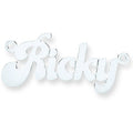 Silver Medium Banana Split Style Nameplate With 16"/18"/20" Chain