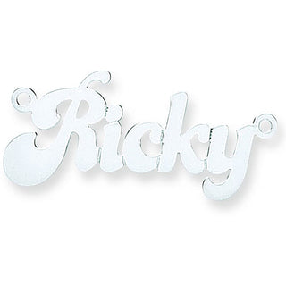 Silver Medium Banana Split Style Nameplate With 16"/18"/20" Chain
