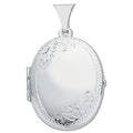 Silver Medium Engraved Oval Shaped Locket (£120)