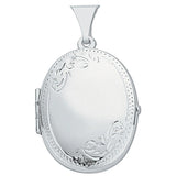 Silver Medium Engraved Oval Shaped Locket (£120)