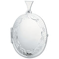 Silver Medium Engraved Oval Shaped Locket (£145)