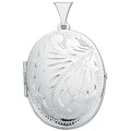 Silver Medium Engraved Oval Shaped Locket (£150)