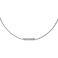 Silver Mesh & Beads Necklace Rhodium Plated