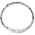 Silver Mesh With Crystal Ball Bracelet 07