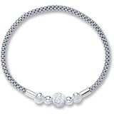 Silver Mesh With Crystal Ball Bracelet 07