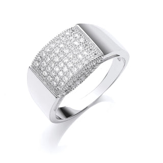 Silver Micro-pave CZ Gents Ring 6.3g