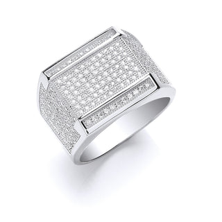 Silver Micro Pave' CZ Gents Ring 8g (£140)