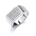 Silver Micro-pave CZ Gents Ring 8g