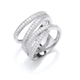 Silver Micro-pave Multi Band CZ Ring