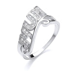 Silver Mum CZ Ring 3g