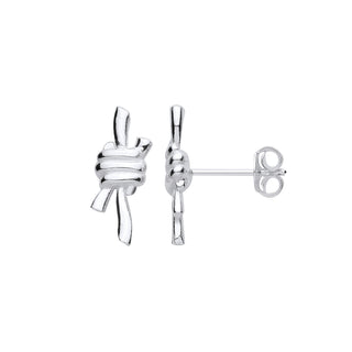 Silver Nautical Reef Knot Studs