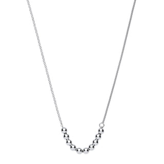 Silver Necklace With Beads On Belcher & Popcorn Chains