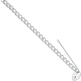 Silver Open Curb & Padlock Charm Bracelet 22g