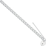 Silver Open Curb & Padlock Charm Bracelet 38g