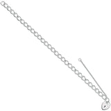 Silver Open Curb & Padlock Charm Bracelet 7.2g