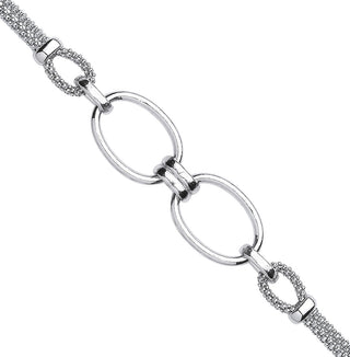 Silver Oval Circles Bracelet