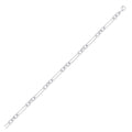 Silver Oval Figaro 18" Chain & 7.5" Ladies Bracelet 07
