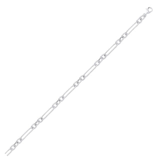 Silver Oval Figaro 18" Chain & 7.5" Ladies Bracelet 07