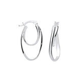 Silver Oval Hoop Earrings