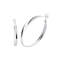 Silver Oval Twisted Large Hoop Earrings