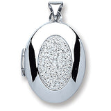 Silver Oval With Crystals Locket