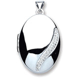 Silver Oval With Crystals Locket (£120)