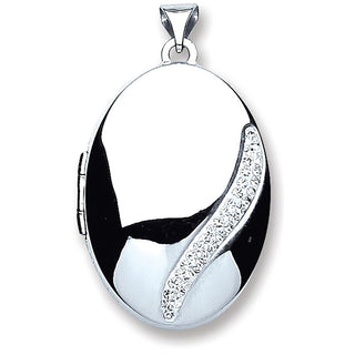Silver Oval With Crystals Locket (£120)
