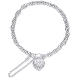 Silver Padlock Charm Bracelet With Safety Chain 07