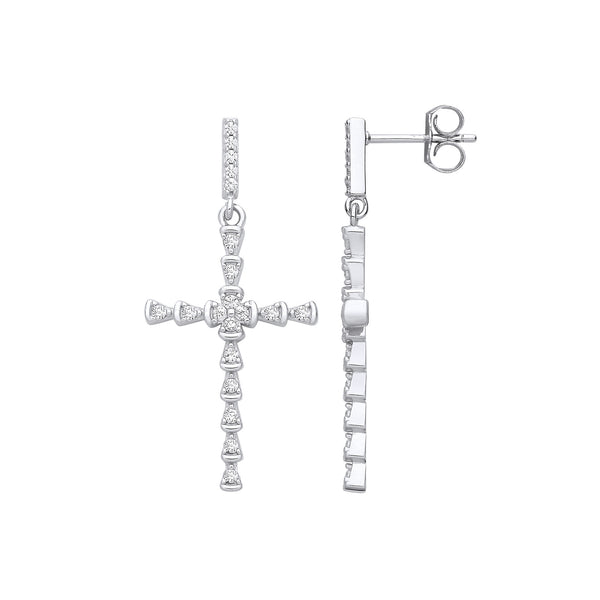 Silver Part Rub-over CZ Cross (£50)