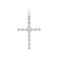 Silver Part Rub-over CZ Cross