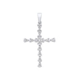 Silver Part Rub-over CZ Cross