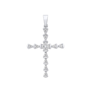 Silver Part Rub-over CZ Cross