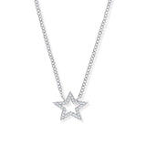Silver Pave CZ Star Necklace + 1” Extender /Bracelet