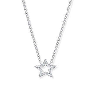 Silver Pave CZ Star Necklace + 1” Extender /Bracelet
