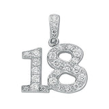 Silver Pave Set CZ 18 Drop Pendant