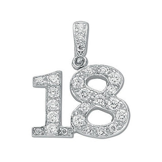 Silver Pave Set CZ 18 Drop Pendant