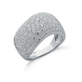 Silver Pave Set CZ Bombay Ring L