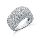 Silver Pave Set CZ Bombay Ring L