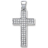 Silver Pave Set CZ Cross 1.6g