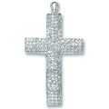 Silver Pave Set CZ Cross 6.2g