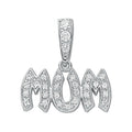 Silver Pave Set CZ Mum Drop Pendant