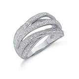 Silver Pave Set Fancy CZ Ring
