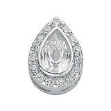 Silver Pear Cut CZ Cluster Drop Pendant 1.5g